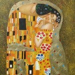 Gustav Klimt, Der Kuss, Reproduktion, Ausschnitt