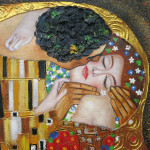 Reproduktion: Klimt, de Kuss (Detail)