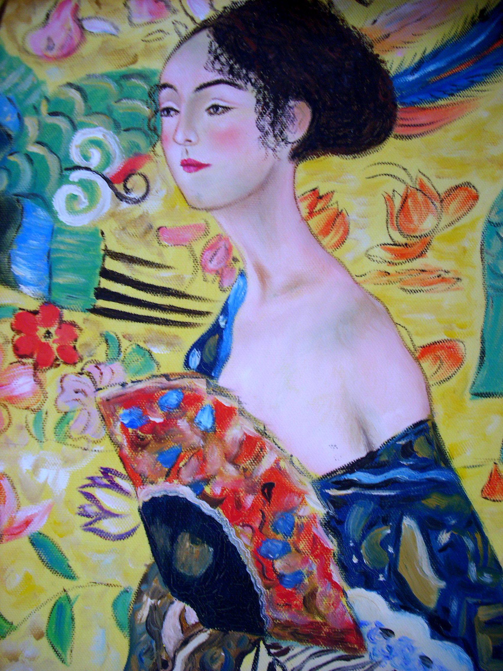 Kopie: Dame mit Fächer von Gustav Klimt