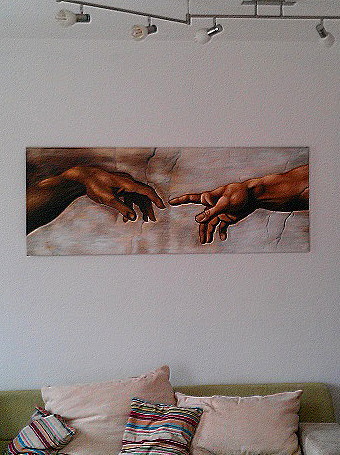 Kein Poster, sondern ein Gemälde: Eine Michelangelo-Kopie